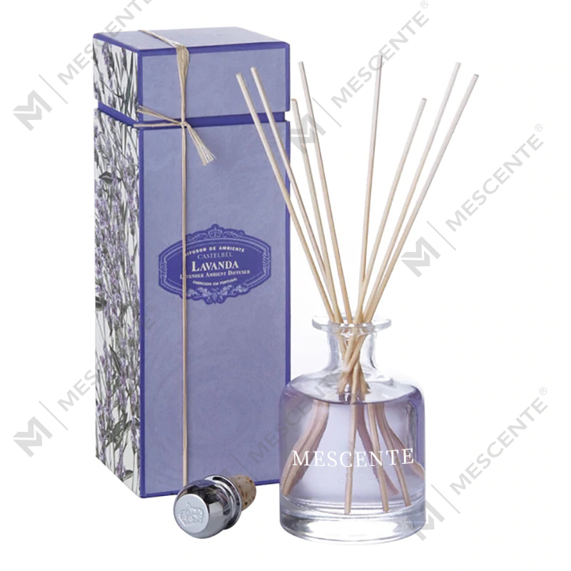 Diffusore a lamella con bastoncini di profumo di fiori di magnolia in pelle grigia di cemento ecologico da 400 ml di lusso primaverile