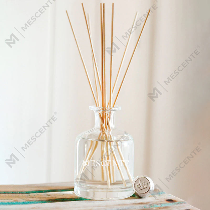 Diffusore a lamella con bastoncini di profumo di fiori di magnolia in pelle grigia di cemento ecologico da 400 ml di lusso primaverile